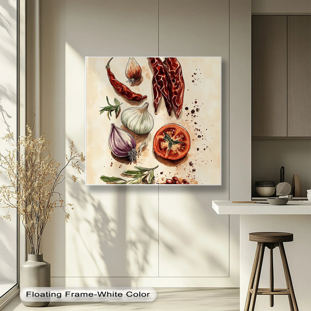 Spice & Flavor Symphony – Culinary Ingredient Canvas Wall Art - MyPhotoStation