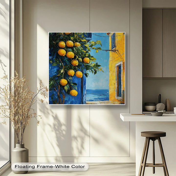 Mediterranean Alley with Lemons – Coastal Kitchen Canvas Print - MyPhotoStation