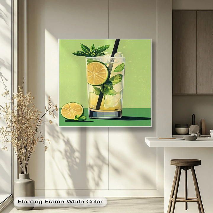 Minty Mojito Vibes – Refreshing Lime Cocktail Canvas Print