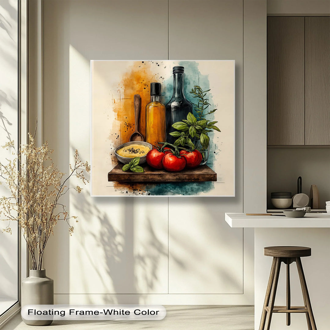 Flavor Shelf – Artistic Mediterranean Kitchen Canvas Print - MyPhotoStation