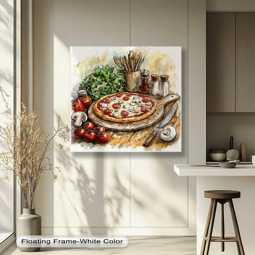 Fresh from the Oven – Rustic Pizza Kitchen Canvas Print - MyPhotoStation