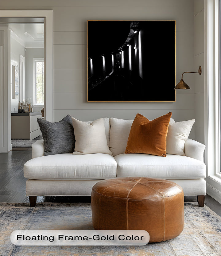 Echo Passage – Abstract Light Corridor Canvas Prints