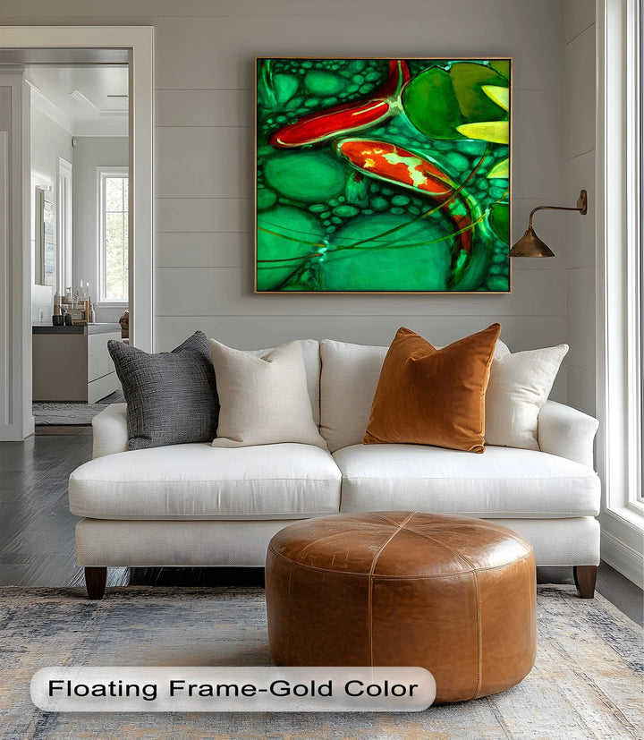 Koi Serenity – Abstract Fish Pond Canvas Print - MyPhotoStation