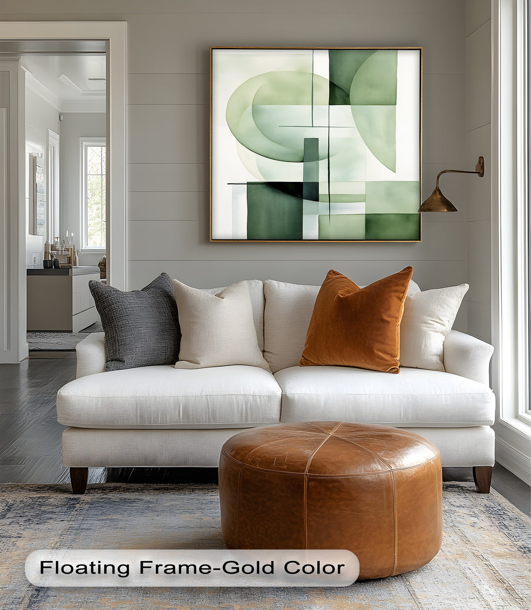 Soft Geometry in Sage – Minimalist Abstract Canvas Print
