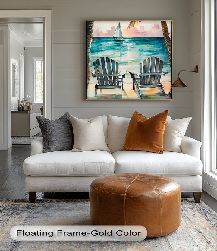 This peaceful custom canvas print brings tropical vibes and coastal charm to your home.

