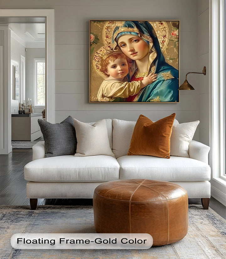 Holy Madonna and Child – Sacred Icon Style Canvas Print - MyPhotoStation