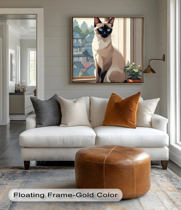 Siamese Cat in Japanese-Inspired Setting - Cat Canvas Print - MyPhotoStation
