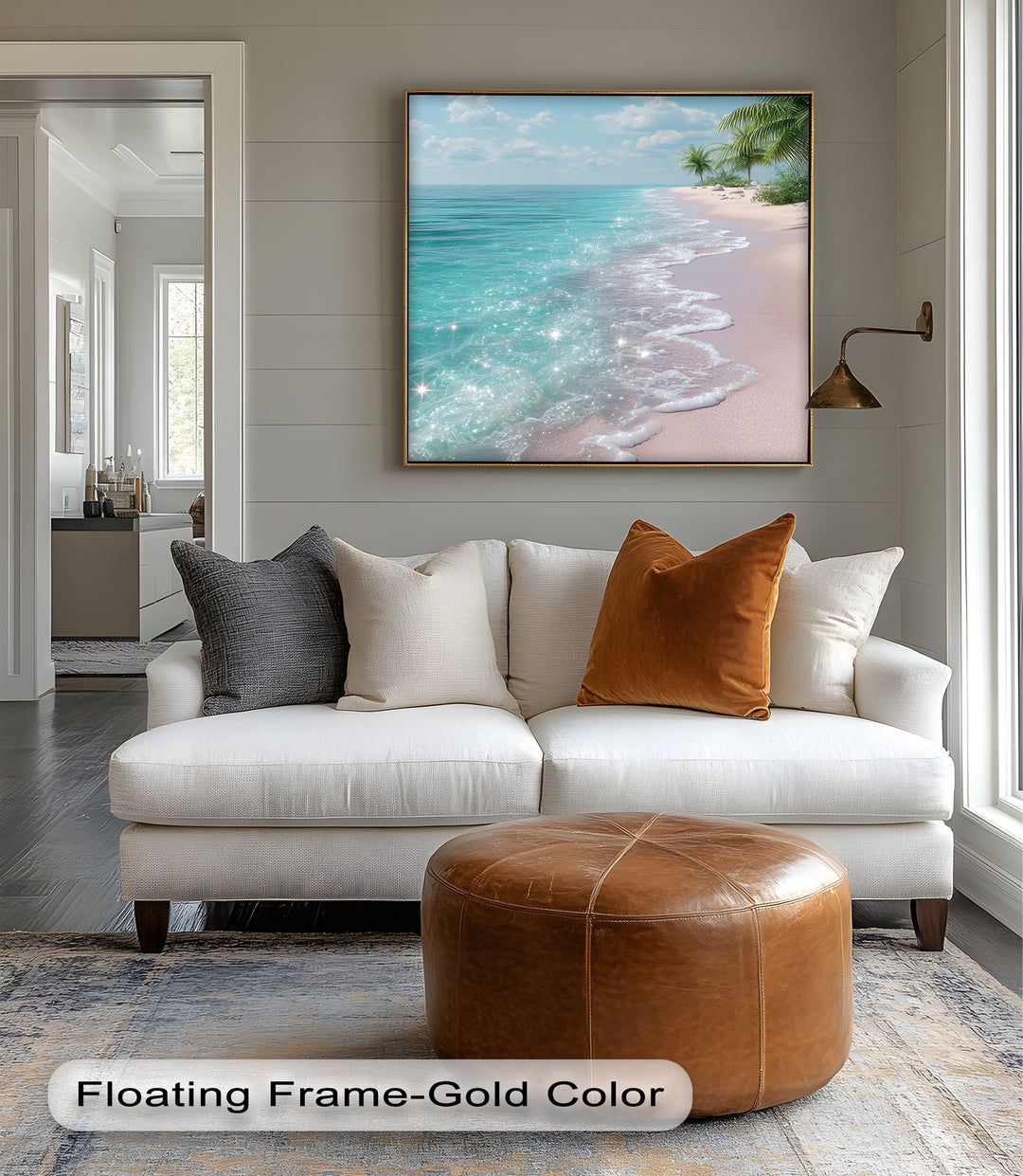Tropical Bliss – Sparkling Pink Beach Canvas Print