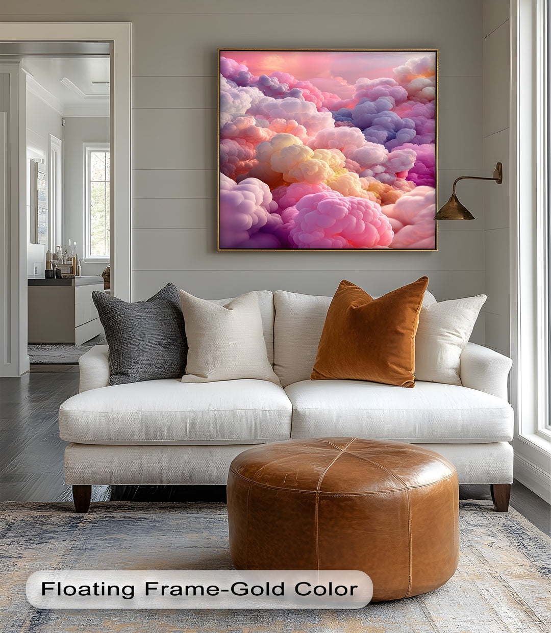 Cotton Sky Mirage – Dreamlike Pastel Cloudscape Canvas Print