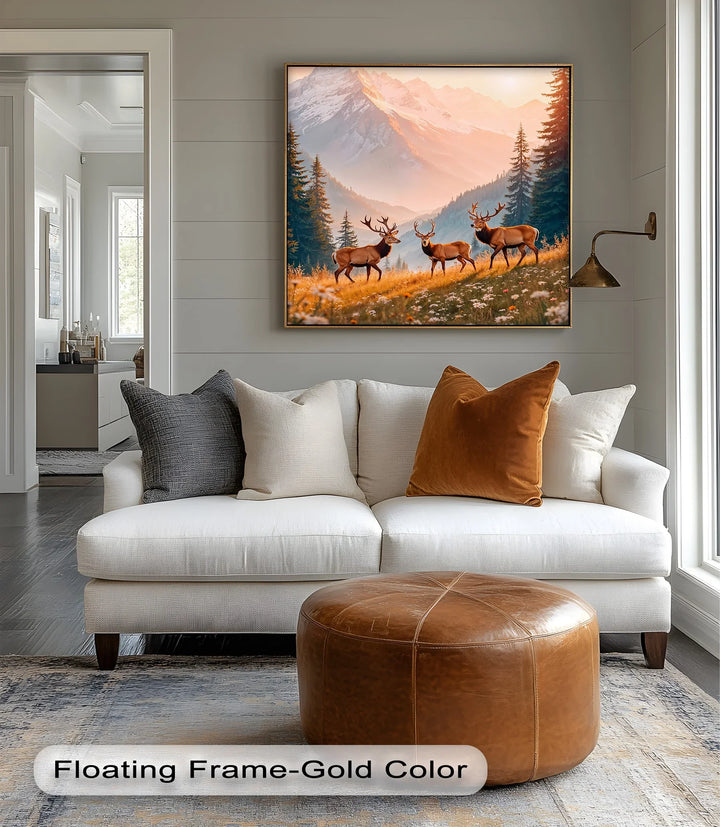 Majestic Elk in Alpine Meadow – Animal Canvas Print - MyPhotoStation