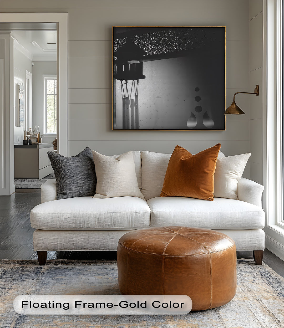 Balance and stillness come to life in this calming canvas painting of shadow and shape.

