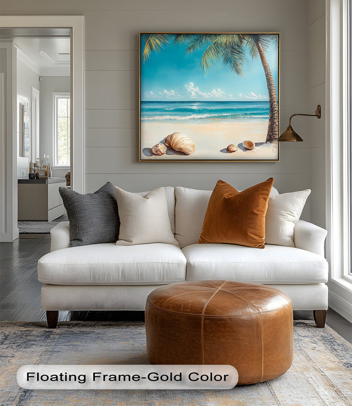 Add calm and charm to your space with this tranquil framed canvas design.


