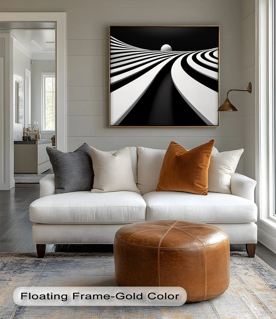 Minimalist Horizon Flow – Black & White Canvas Print - MyPhotoStation