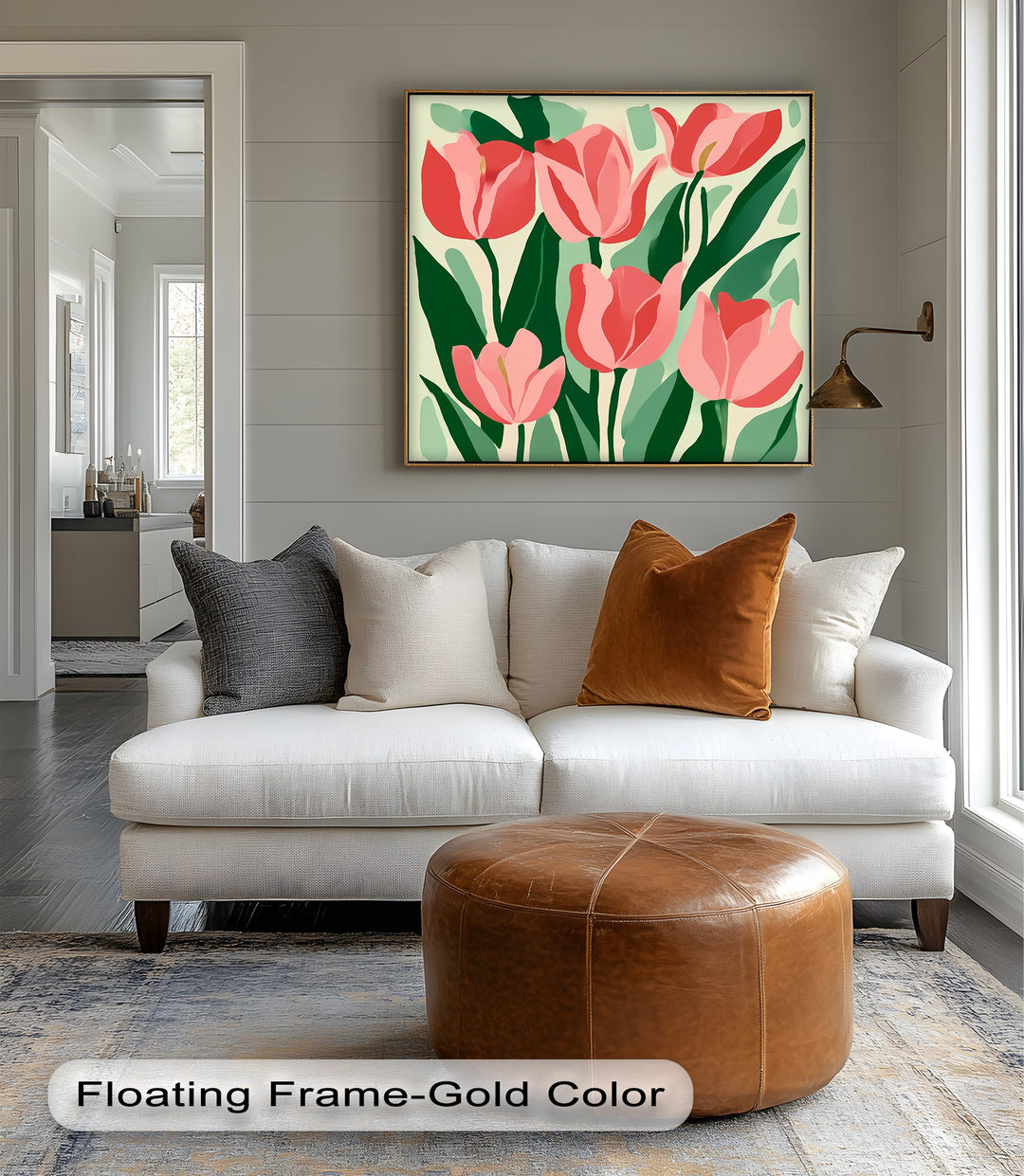 Coral Tulip Delight – Abstract Pink Tulip Canvas Print
