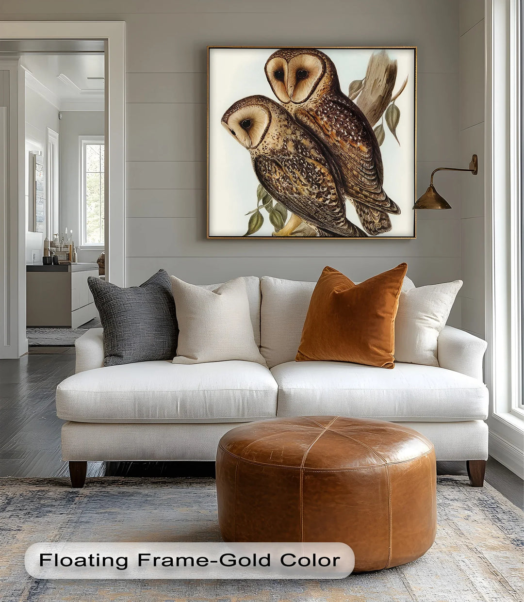 Vintage Barn Owls Illustration – Animal Canvas Print - MyPhotoStation