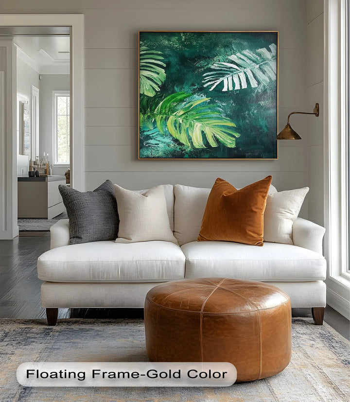 Tropical Monstera Brushstrokes – Lush Leaf Canvas Print - MyPhotoStation