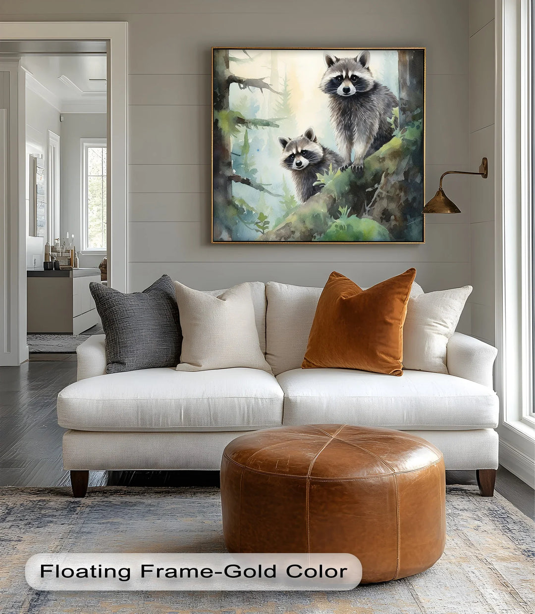 Curious Companions – Raccoons in Forest Animal Canvas Print - MyPhotoStation