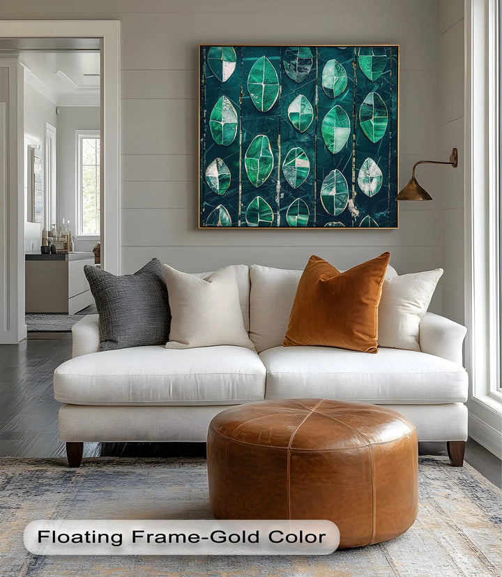 Emerald Leaf Mosaic – Abstract Botanical Canvas Print - MyPhotoStation