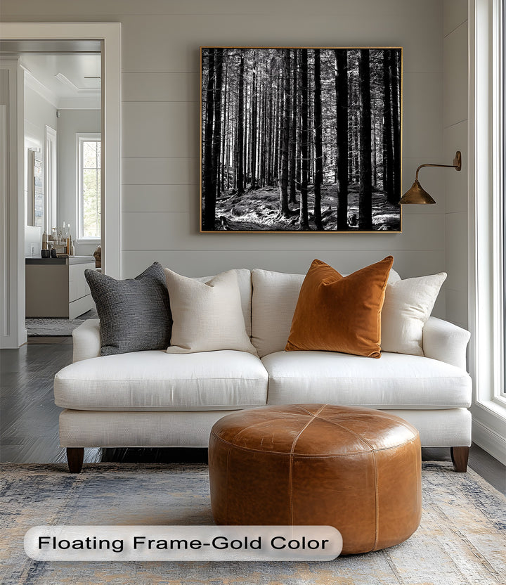 Whispers of the Woods – Black & White Forest Canvas Prints