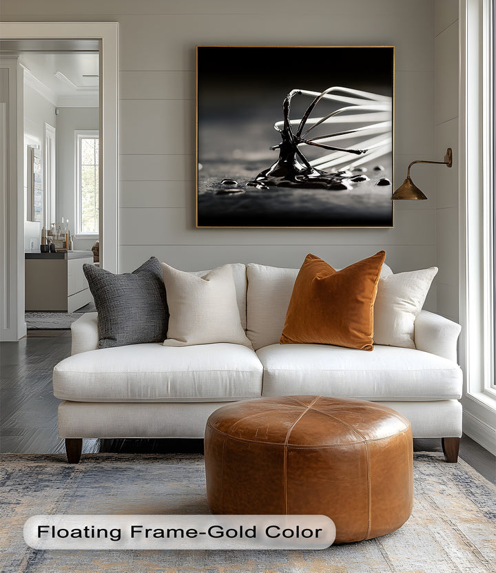 Elevate your space with a sophisticated canvas painting of chocolate in motion—perfect for kitchens or cafés.

