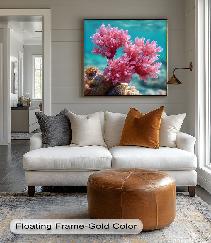 Pink Reef Bloom – Underwater Coral Beauty Canvas Print