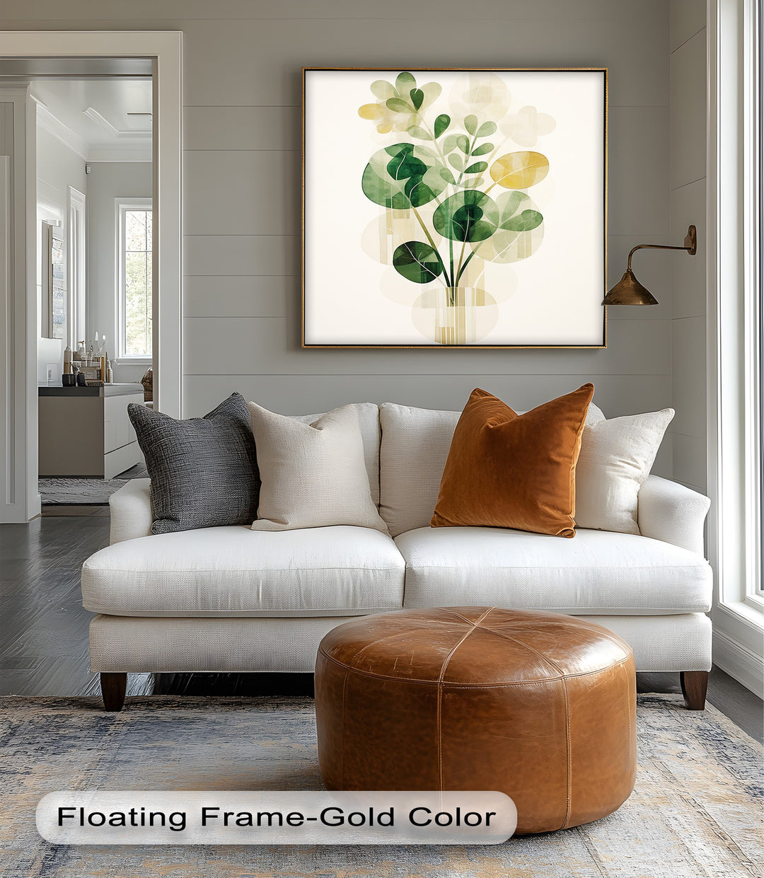 Golden Bloom Harmony – Minimalist Botanical Arrangement Canvas Print