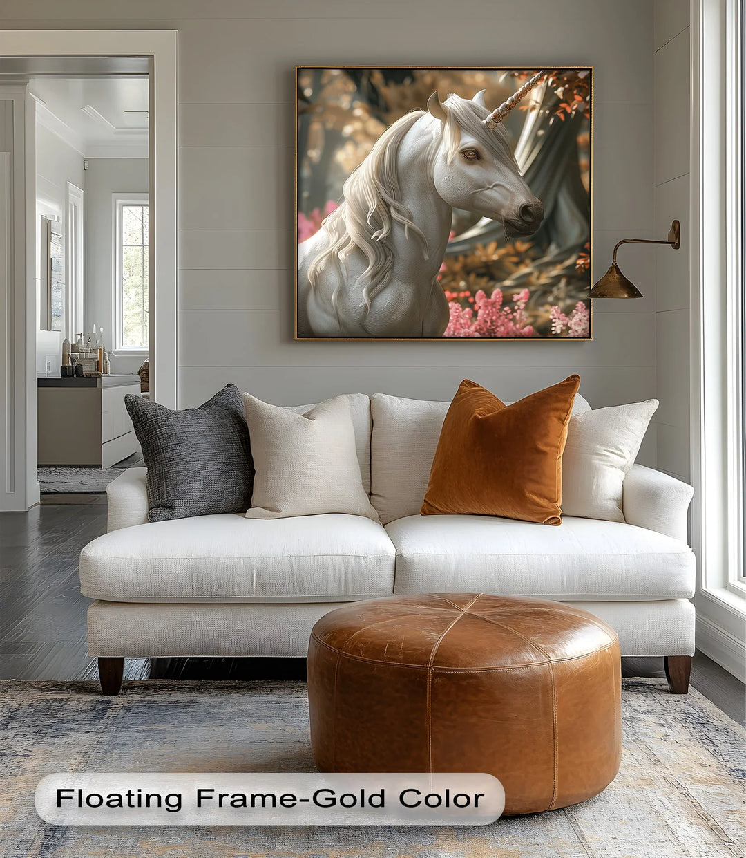 Elegant White Fantasy Horse in Woodland - Animal Canvas Print - MyPhotoStation