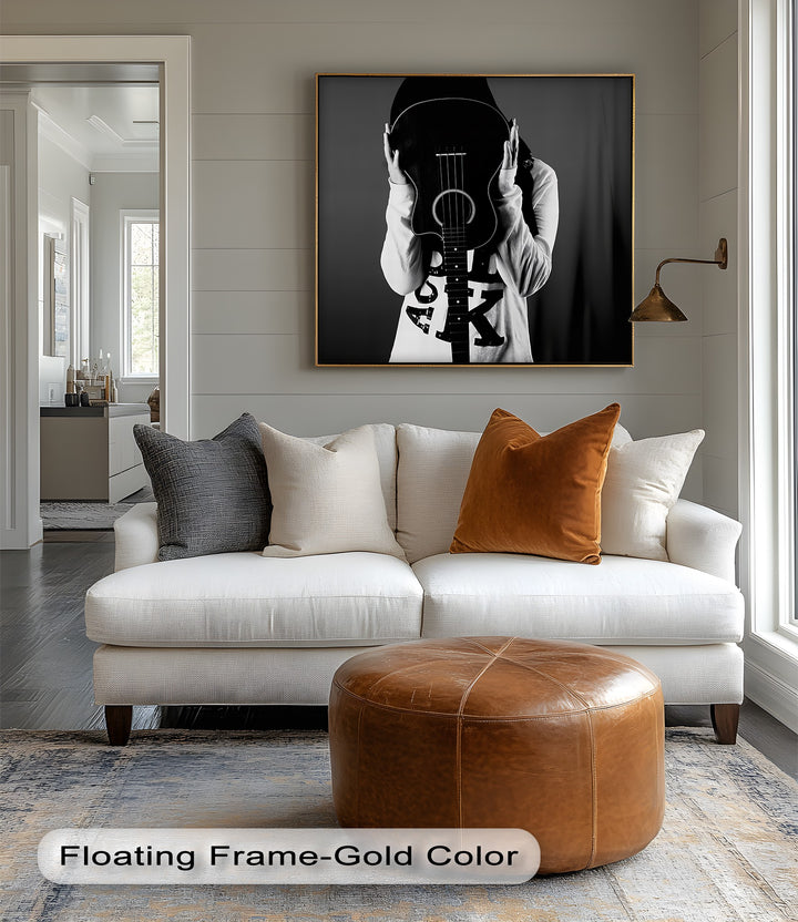 This edgy custom canvas print turns a musical moment into monochrome wall art that speaks volumes.

