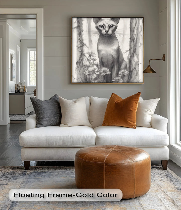 Mystic Forest Watcher – Elegant Cat in Enchanted Woodland Cat Canvas Print - MyPhotoStation
