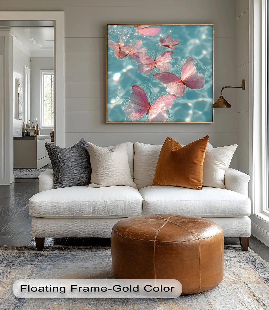 Floating Pink Butterflies Over Water – Dreamy Canvas Print - MyPhotoStation
