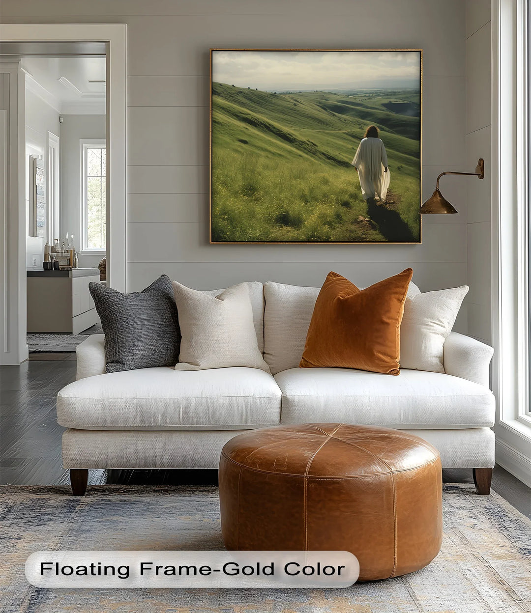 Guided by Grace – Jesus Walking Through Green Pastures Canvas Print - MyPhotoStation
