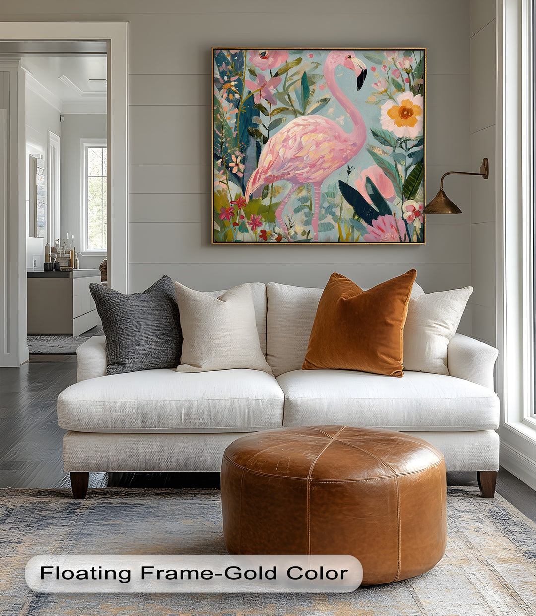 Flamingo in Bloom – Pastel Pink Flamingo Canvas Print