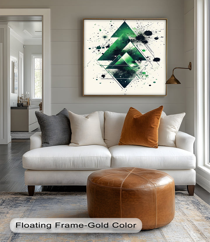 Geometric Green Explosion – Abstract Modern Canvas Print - MyPhotoStation