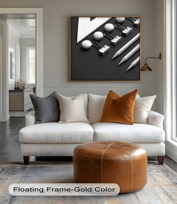 Minimalism meets precision in this striking custom canvas print, ideal for creative studios and office decor.

