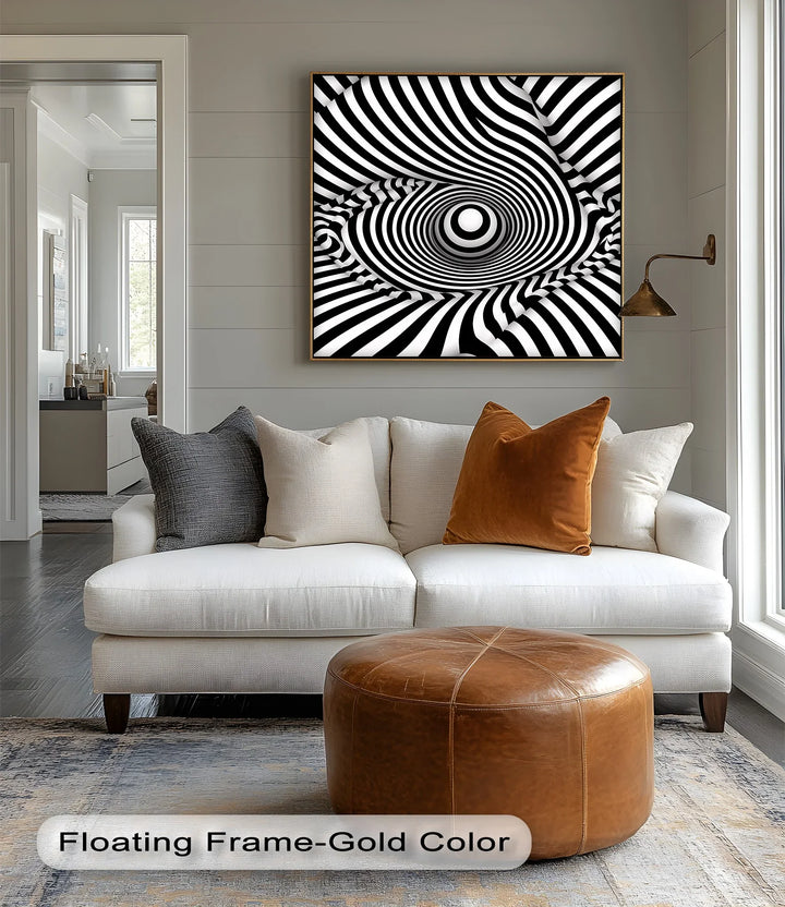 Vortex Wave Illusion – Black & White Canvas Print - MyPhotoStation