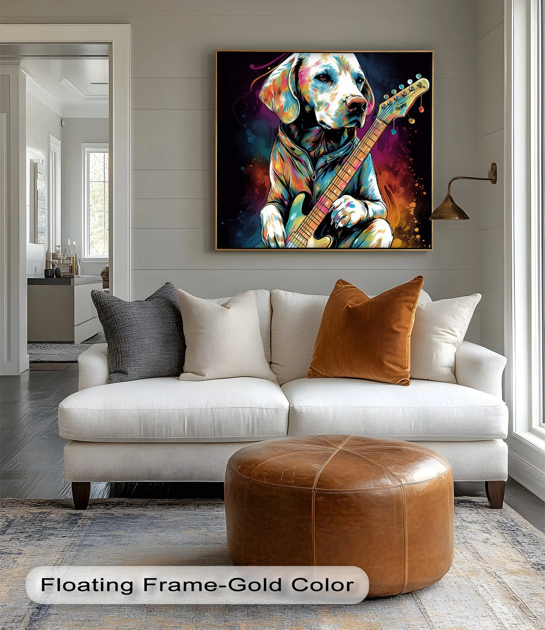 Electric Pup Vibes – Colorful Rock Music Dog Portrait Puppies Canvas Print - MyPhotoStation