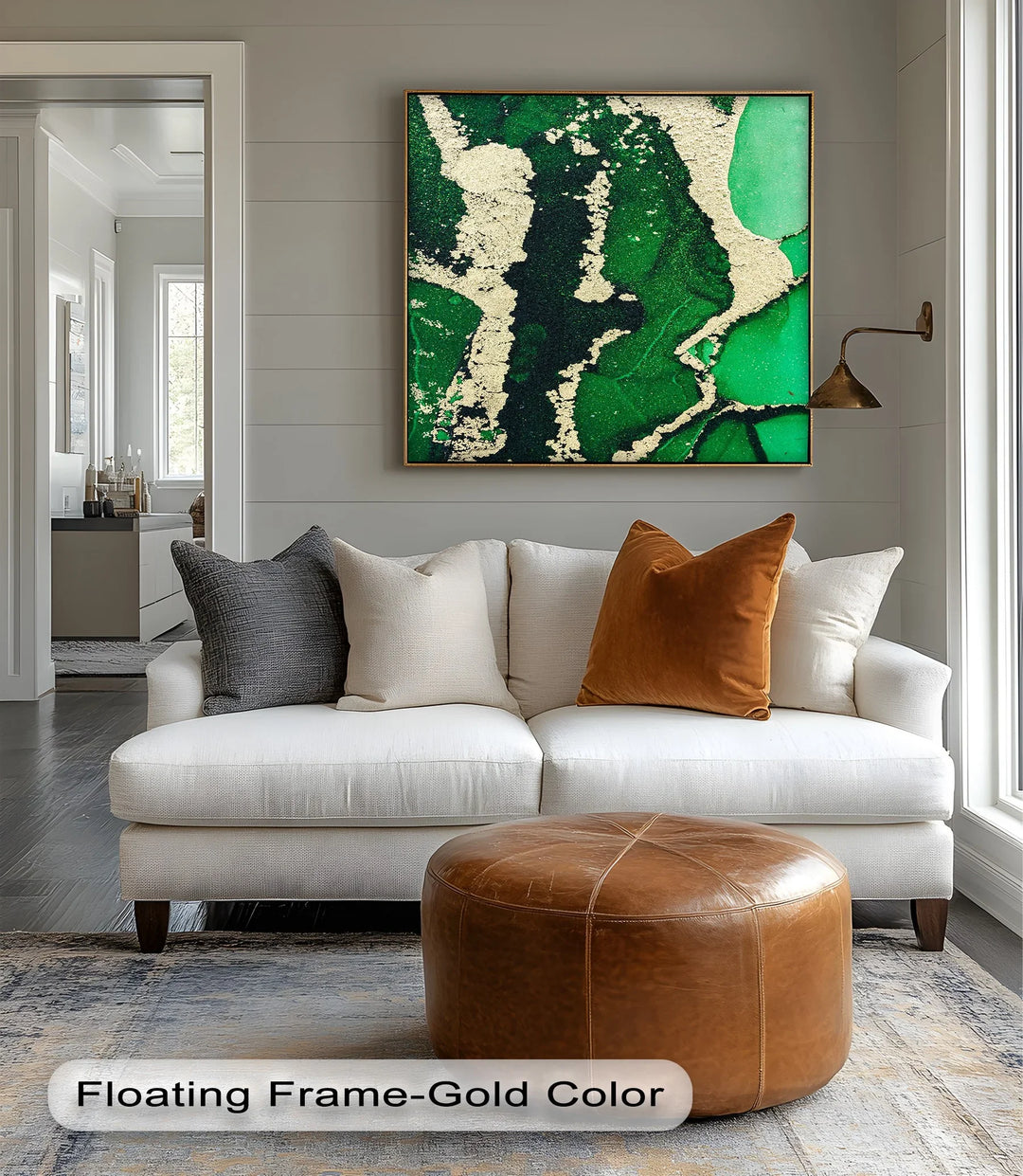 Verdant Gold Flow – Luxury Green Abstract Canvas Print - MyPhotoStation