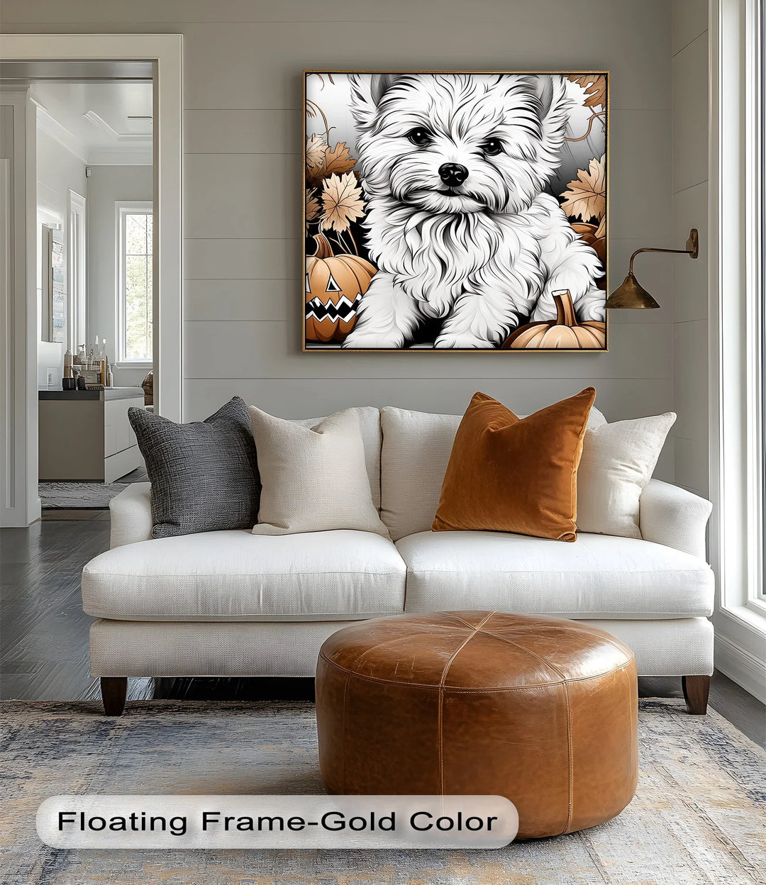 Pumpkin Pup Charm – Halloween Dog Illustration Puppies Canvas Print - MyPhotoStation