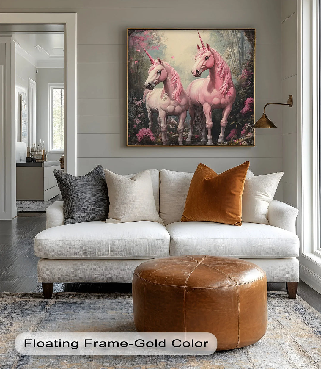 Pink Unicorns in Enchanted Forest - Animal Canvas Print - MyPhotoStation