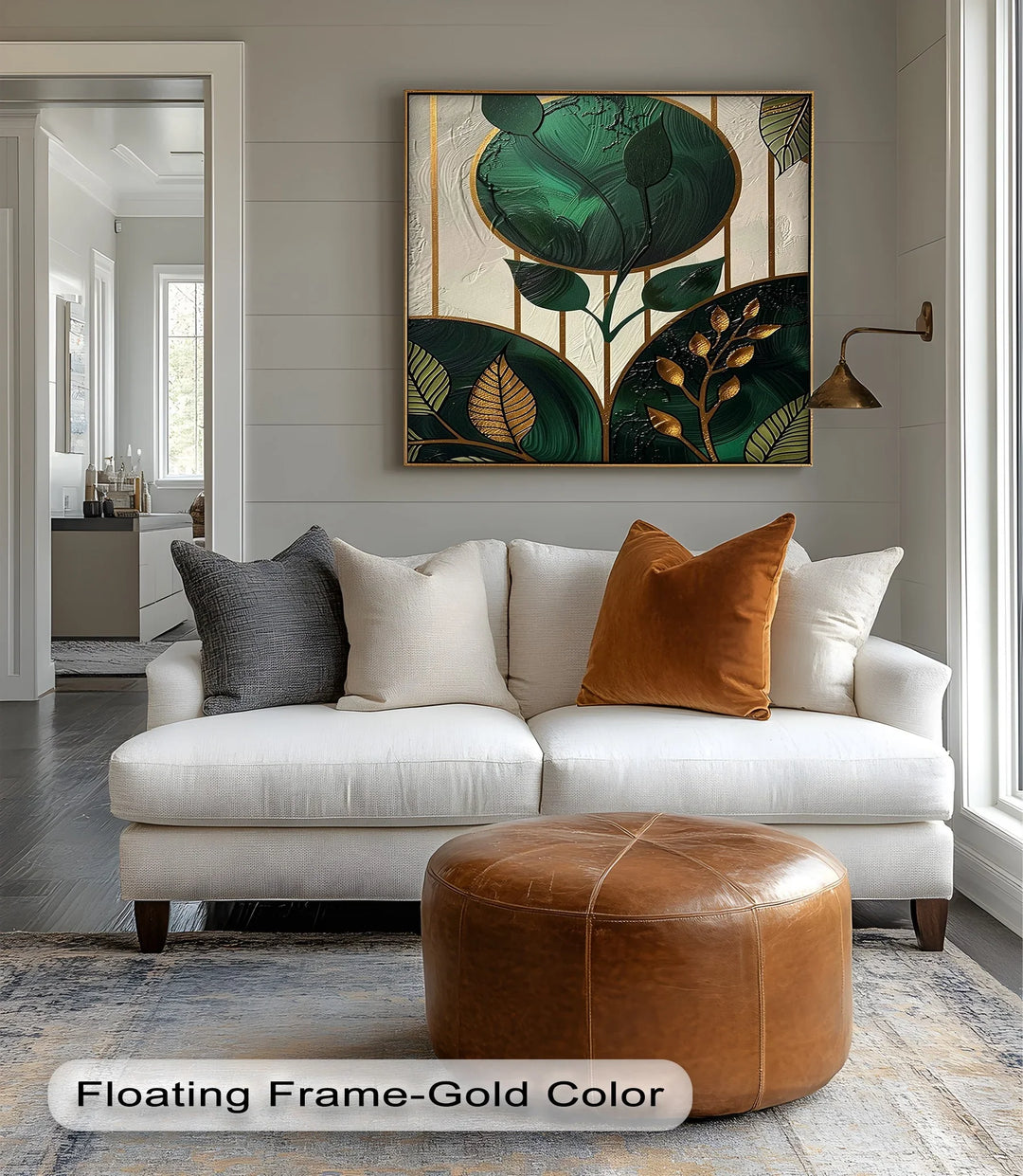 Golden Botanica – Luxe Leaf Design in Emerald and Gold Canvas Print - MyPhotoStation