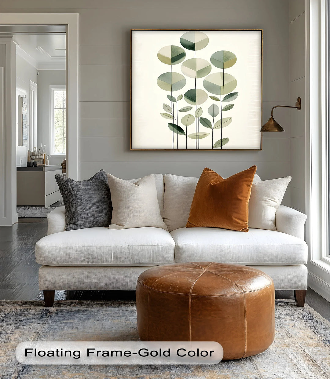 Geometric Leaf Totems – Minimalist Botanical Canvas Print - MyPhotoStation