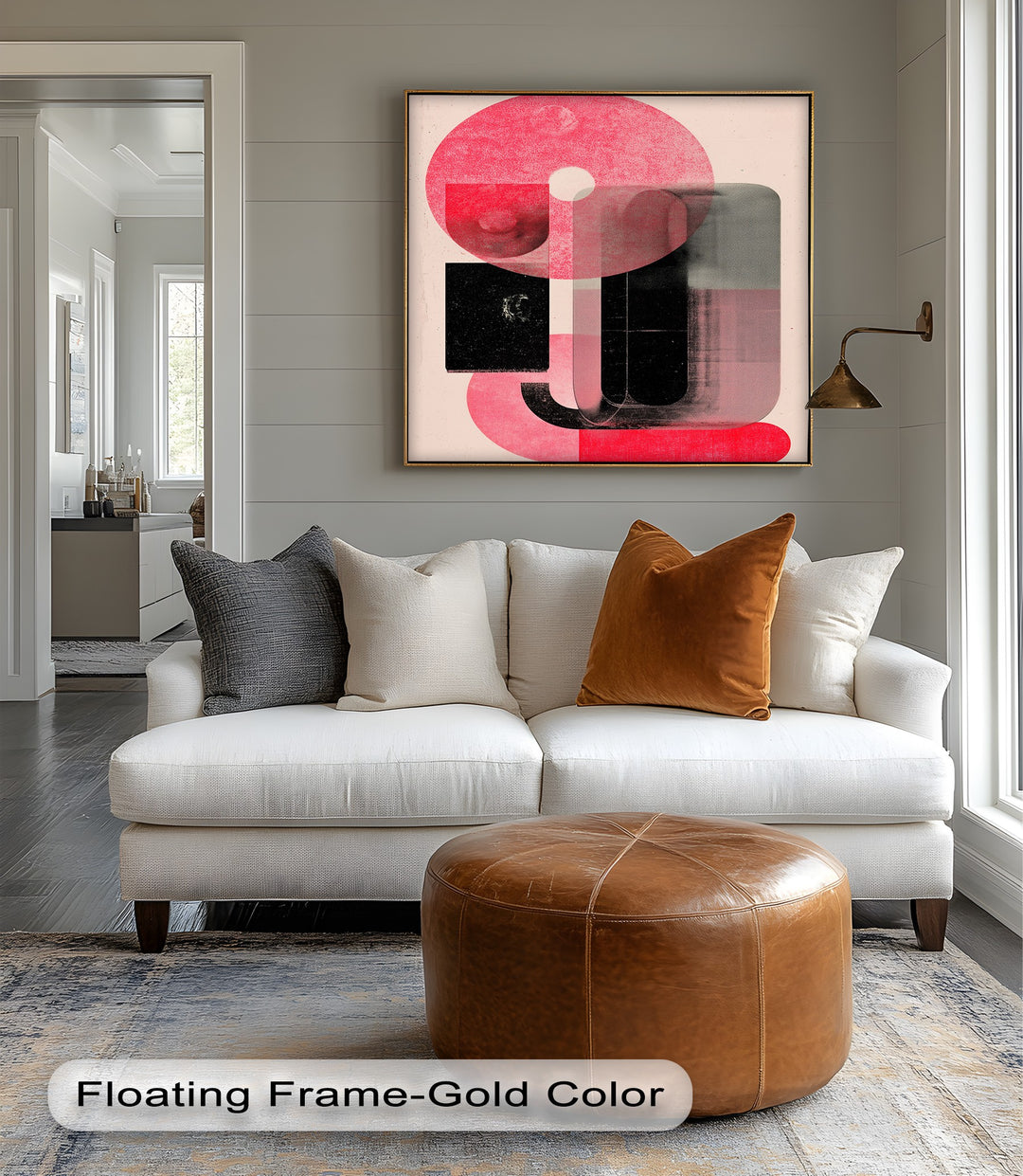 Red Echo – Abstract Geometric Canvas Print