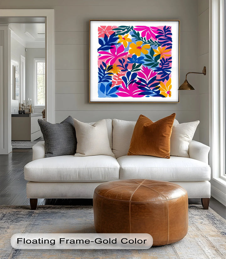 Tropical Bloom Explosion – Colorful Floral Abstract Canvas Print - MyPhotoStation