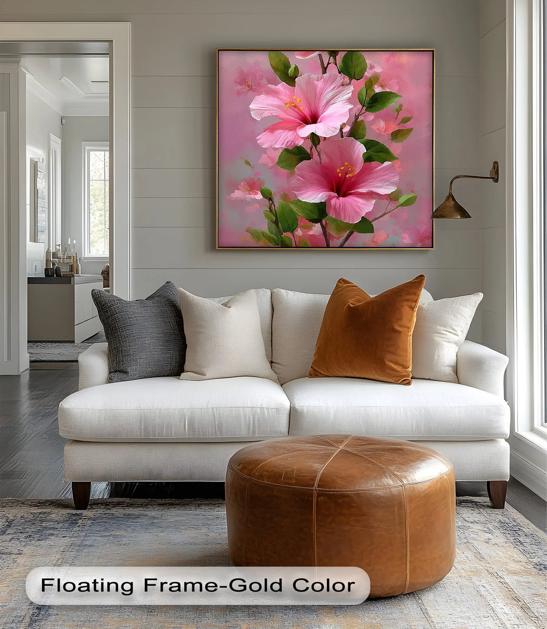Pink Hibiscus Elegance – Romantic Tropical Floral Canvas Print - MyPhotoStation
