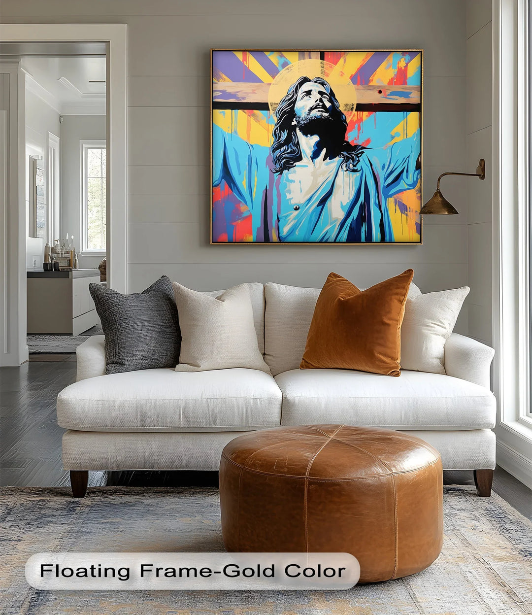 A burst of color and spirit—this striking photo canvas merges modern art with timeless devotion.

