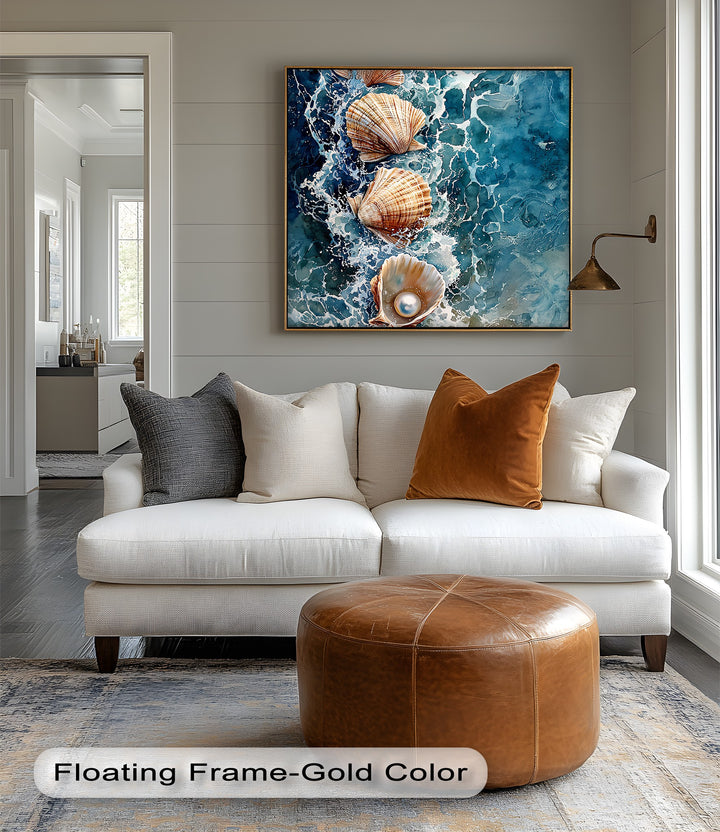 A coastal dream rendered in stunning blues — perfect canvas wall art for any room.


