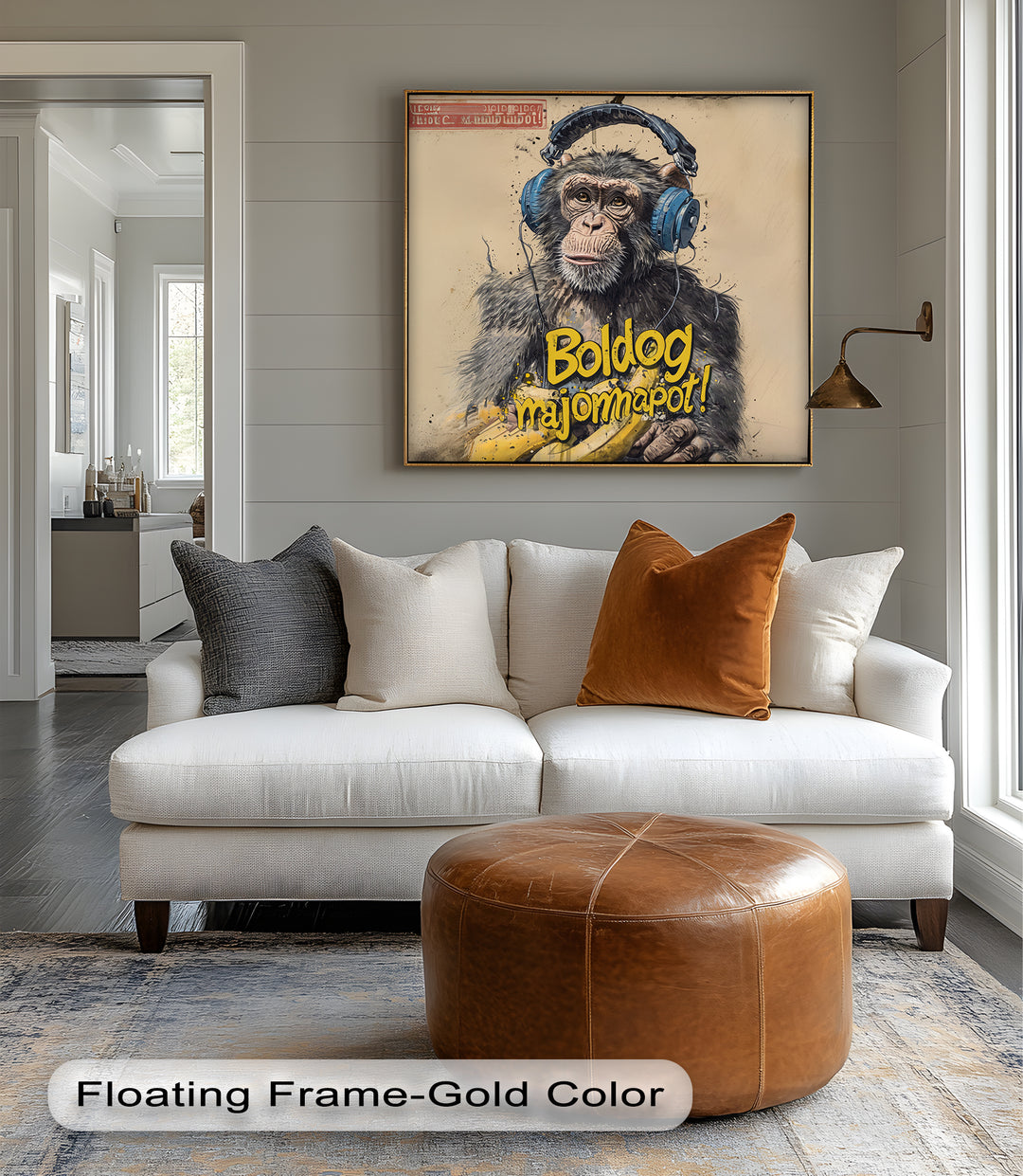 Winterliche Ruhe – Japanische Frau im blauen Kimono, Leinwanddruck | Gerahmtes Kunstwerk