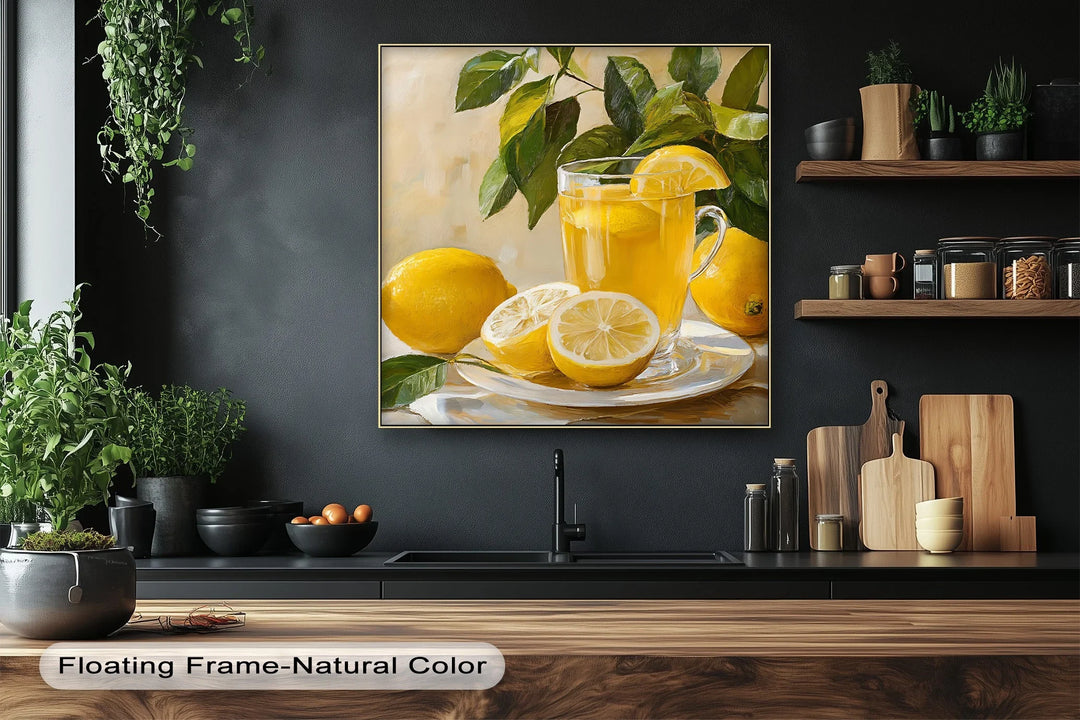 Citrus Morning – Lemon Tea Still Life Kitchen Canvas Print - MyPhotoStation