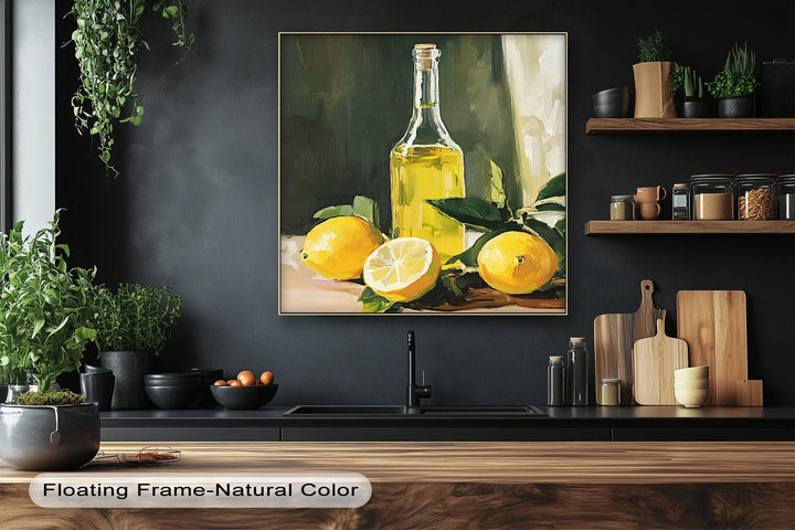 Mediterranean Essence – Lemons and Olive Oil Canvas Print - MyPhotoStation