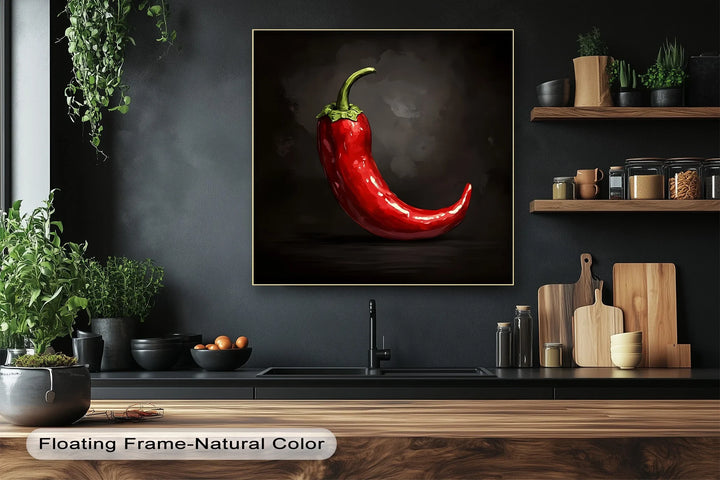 Crimson Heat – Red Chili Pepper Kitchen Canvas Print - MyPhotoStation